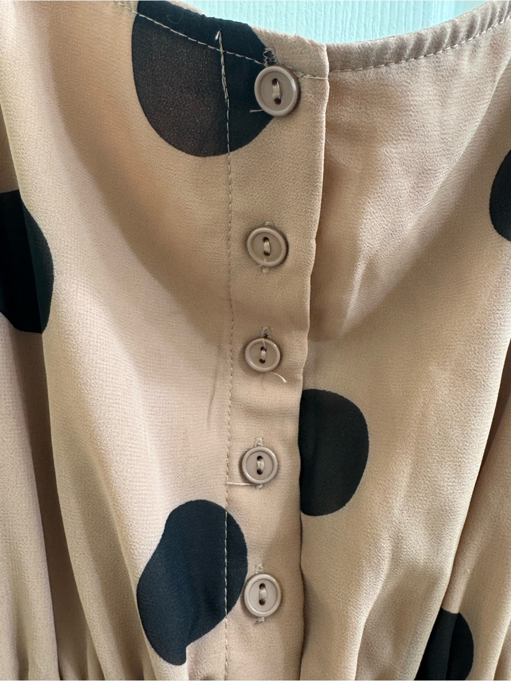 Polka Dot Spaghetti Strap Dress in Brown and Black - Picture 3 of 7